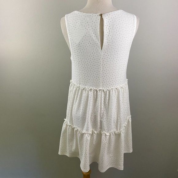 NWT SPEECHLESS White Sleeveless Tiered Dress (M) - Picture 6 of 9